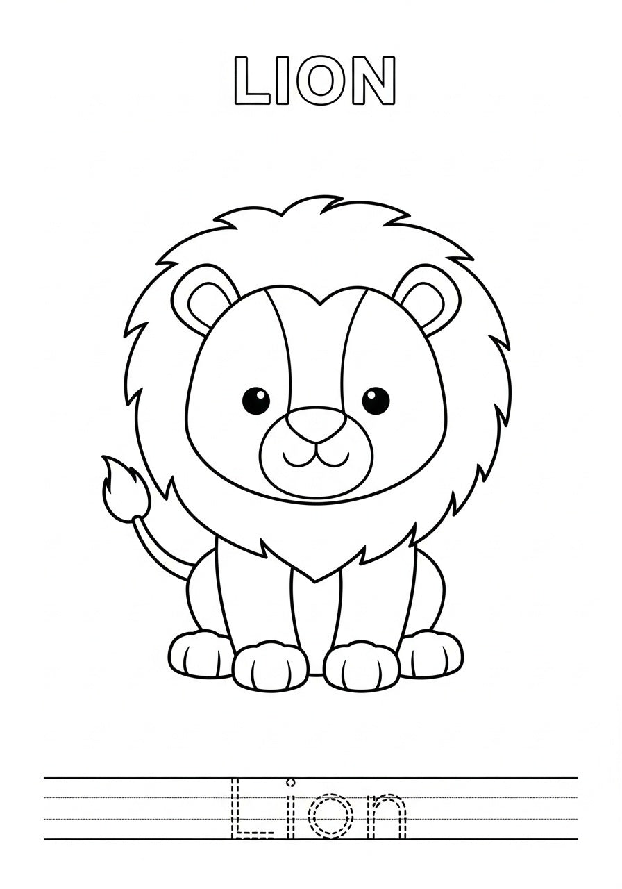 Zoo Animals – Printable Coloring Book for Kids (PDF)