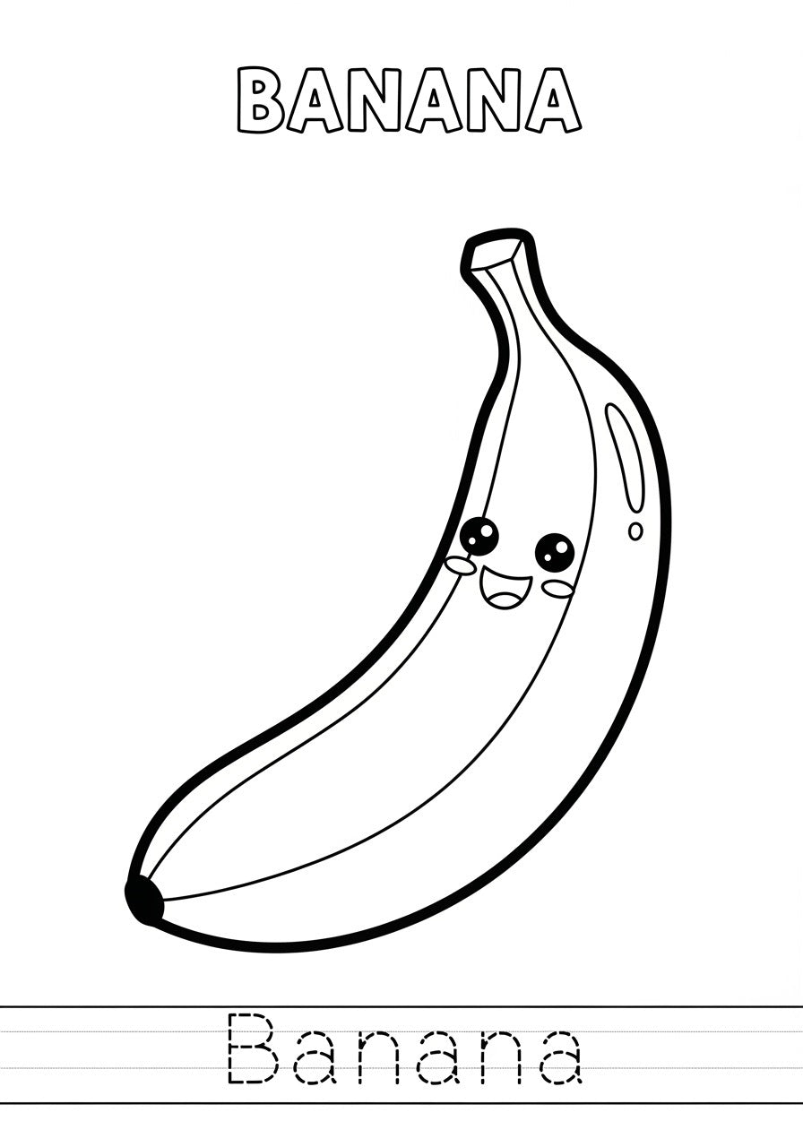 Fruit Alphabet A–Z – Printable Coloring Book for Kids (PDF)