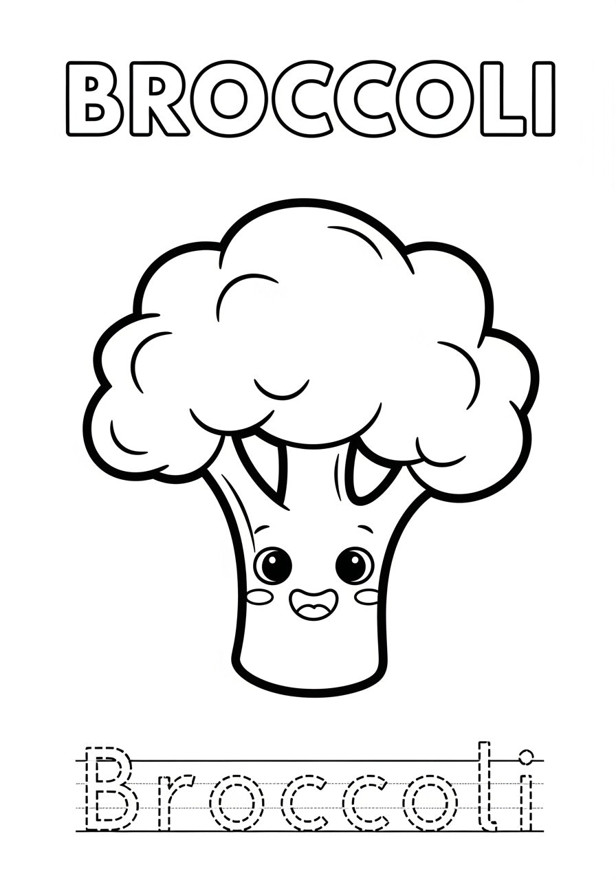 Vegetable Alphabet – Printable Coloring Book for Kids (PDF)