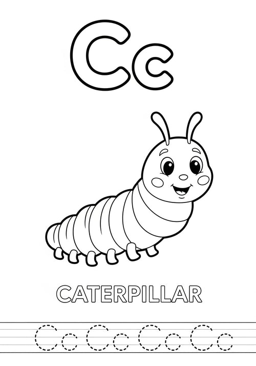 Busy Bugs Alphabet A–Z – Printable Coloring Book for Kids (PDF)