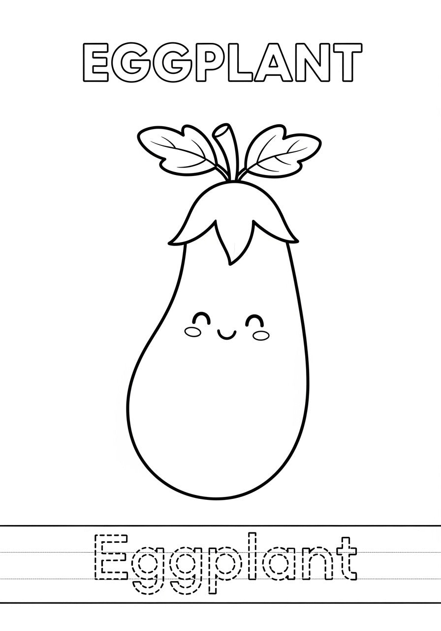 Vegetable Alphabet – Printable Coloring Book for Kids (PDF)