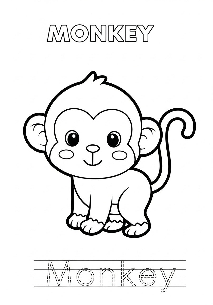 Zoo Animals – Printable Coloring Book for Kids (PDF)