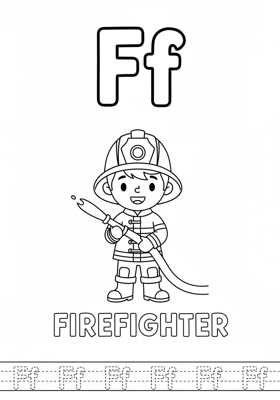 ABCedary of Professions and Trades – Printable Coloring Book for Kids (PDF)