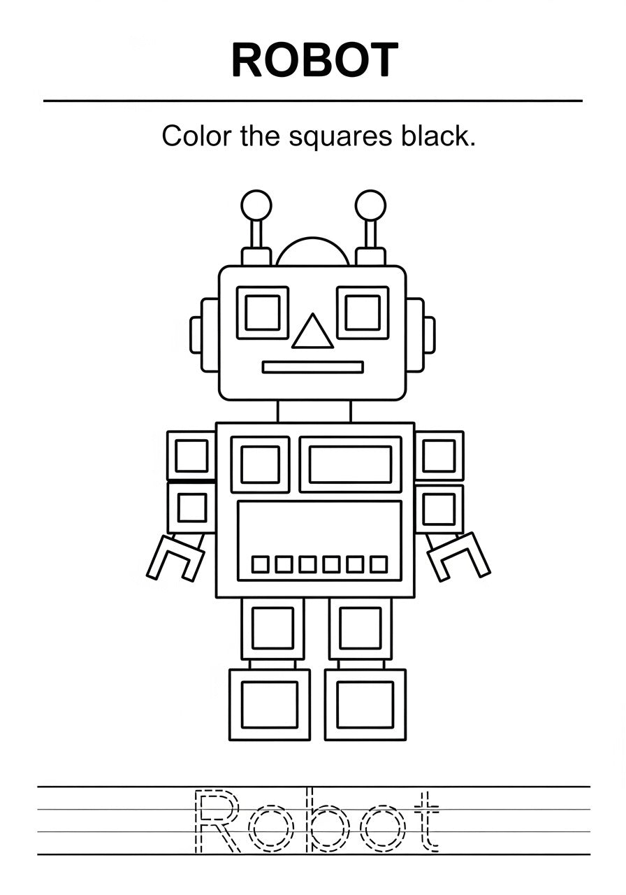 Fun with Shapes – Printable Coloring Book for Kids (PDF)
