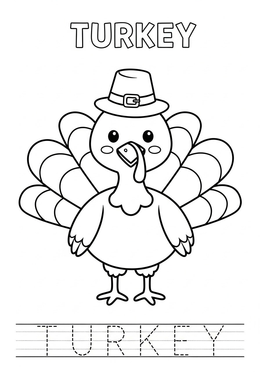 Farm Animals – Learn & Trace – Printable Coloring Book for Kids (PDF)
