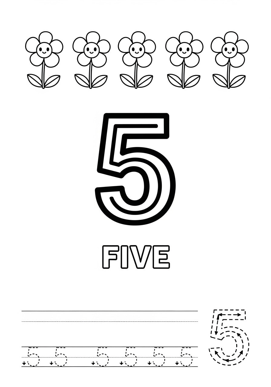 Little Numbers, Big Fun – Printable Coloring Book for Kids (PDF)
