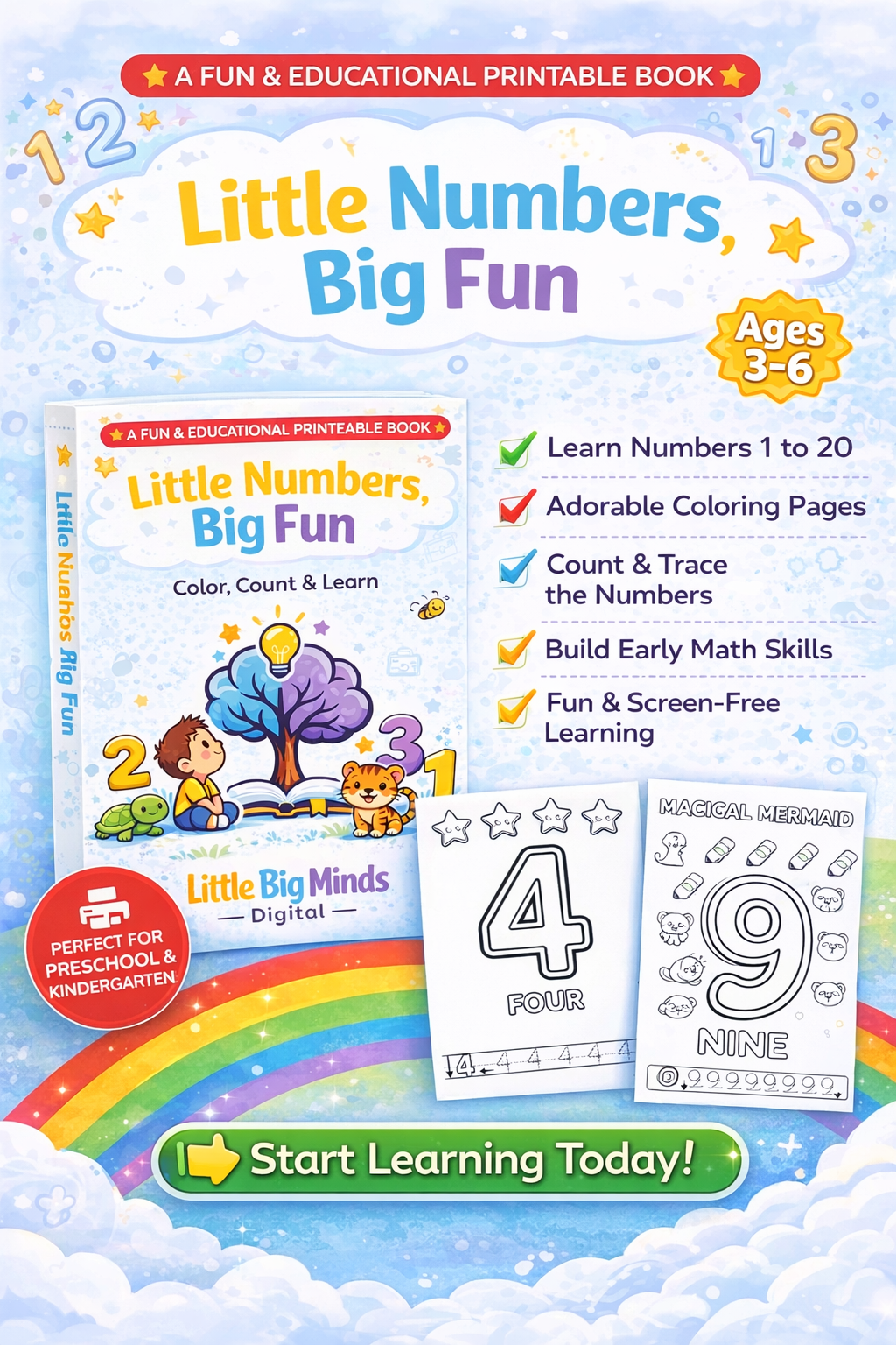 Little Numbers, Big Fun – Printable Coloring Book for Kids (PDF)