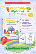 Vegetable Alphabet – Printable Coloring Book for Kids (PDF)