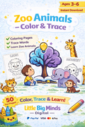 Zoo Animals – Printable Coloring Book for Kids (PDF)